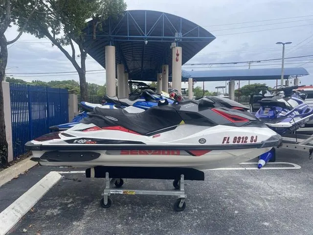 Slide: The Image of 2016 Sea-Doo Waverunner RXP on a trailer in a parking lot. - 3