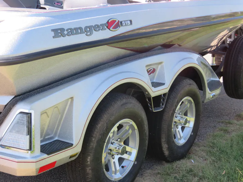 Slide: The Image of 2024 Ranger Z519 Ranger Cup Equipped boat trailer with dual wheels. - 2