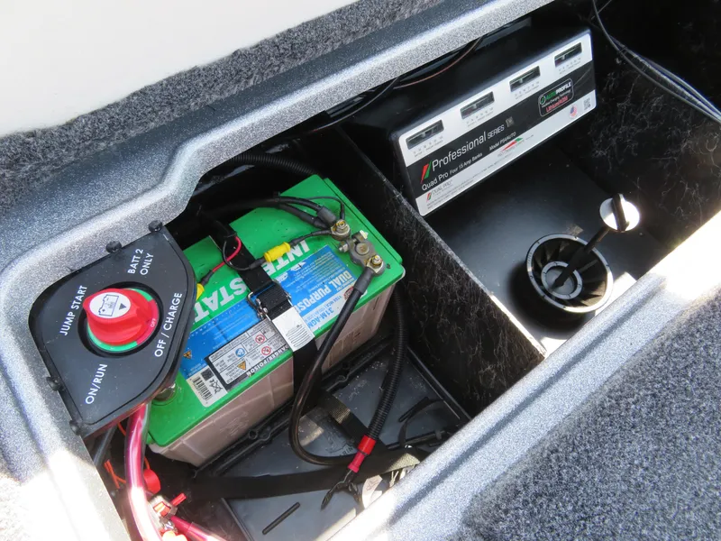 Slide: The Image of 2024 Ranger Z519 Ranger Cup Equipped battery compartment and charger. - 4