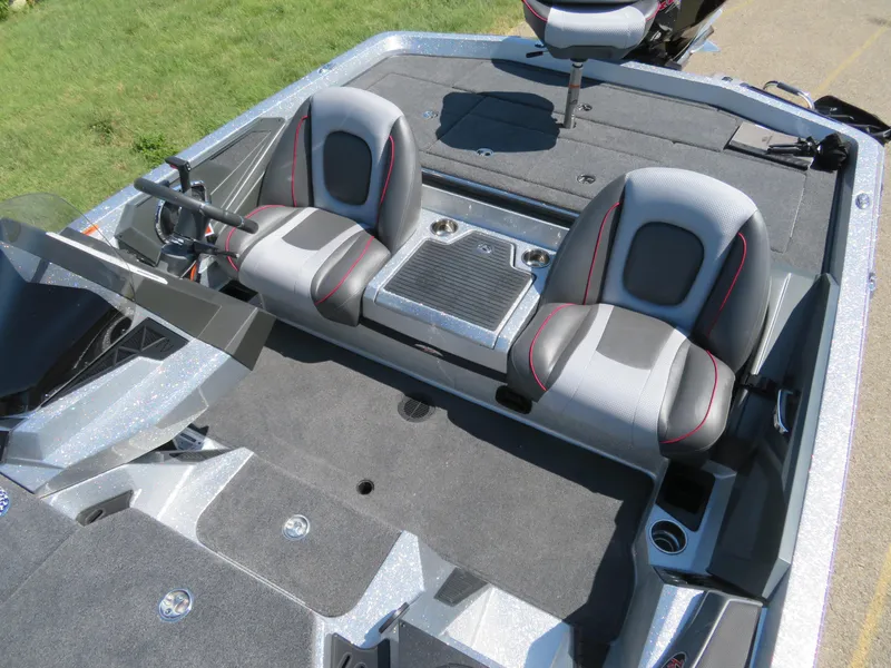 Slide: The Image of 2024 Ranger Z519 Ranger Cup Equipped boat interior with dual seats and console. - 6