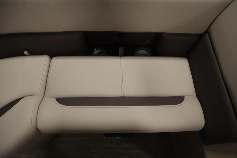 Slide: The Image of 2025 Bentley Pontoons 223 QSB Tri-Toon beige seating detail. - 14