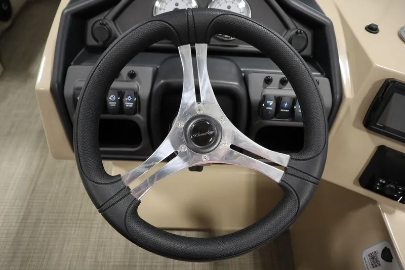 Slide: The Image of Steering wheel of 2025 Bentley Pontoons 223 QSB Tri-Toon boat. - 15