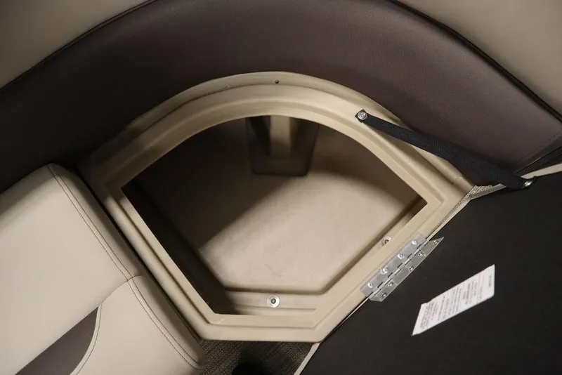 Slide: The Image of 2025 Bentley Pontoons 223 QSB Tri-Toon storage compartment interior. - 16