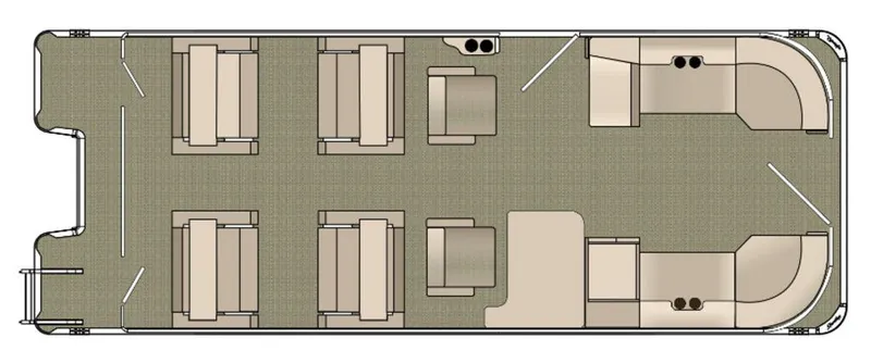 Slide: The Image of Floor plan of 2025 Bentley Pontoons 223 QSB Tri-Toon, featuring spacious seating layout. - 24