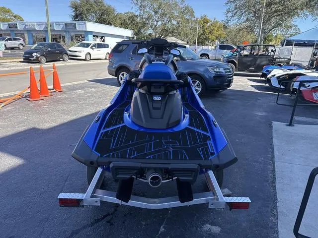 Slide: The Image of 2024 Yamaha Marine Waverunner VX Limited HO in azure blue on trailer. - 4