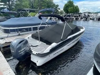 Slide: The Image of 2017 Monterey 197 BR Blackfin boat docked with Yamaha outboard motor. - 5