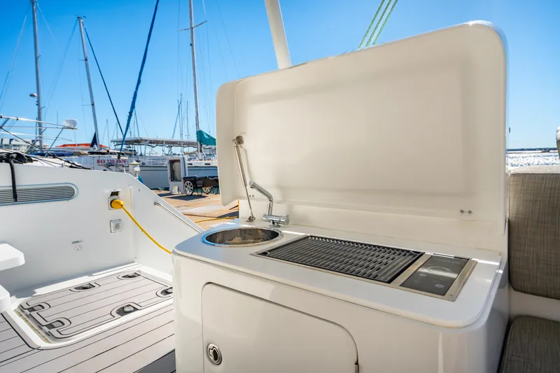 Slide: The Image of Outdoor kitchenette on a 2022 Balance 442 yacht with sink and grill. - 20