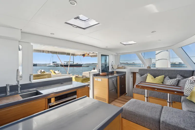 Slide: The Image of Luxurious interior of 2022 Balance 442 yacht with modern kitchen and seating area. - 45