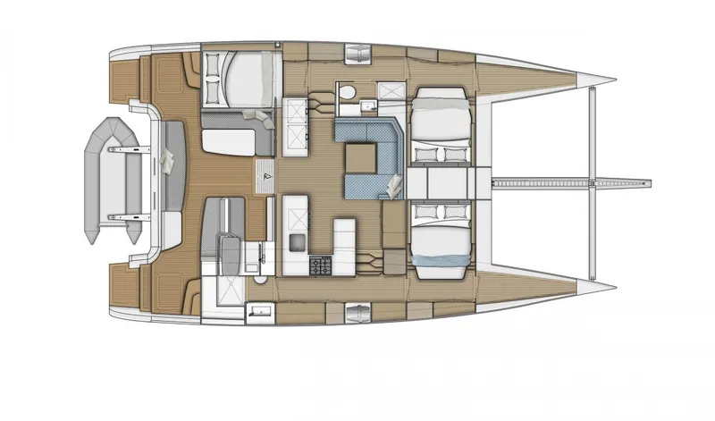 Slide: The Image of Floor plan of 2022 Balance 442 catamaran, featuring spacious cabins and modern layout. - 5
