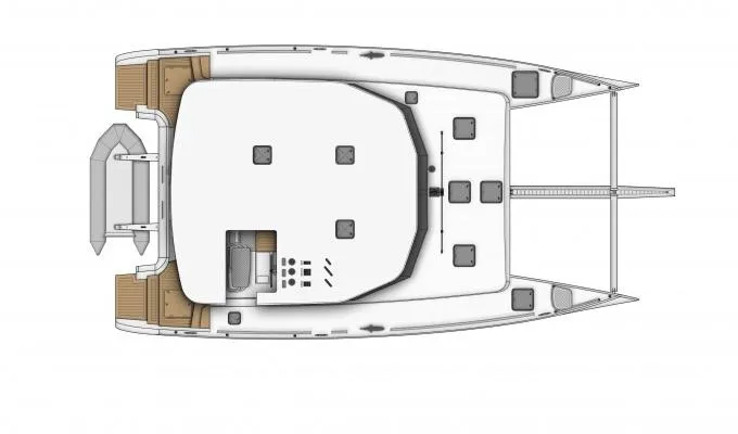 Slide: The Image of Top view of 2022 Balance 442 catamaran layout design. - 6