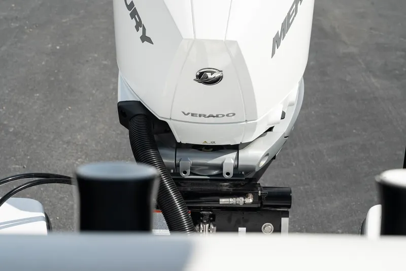 Slide: The Image of 2025 Blazer 2220 Fisherman boat with Mercury Verado engine. - 13