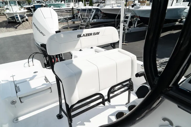 Slide: The Image of 2025 Blazer 2220 Fisherman boat with Blazer Bay seating and Mercury outboard motor. - 14