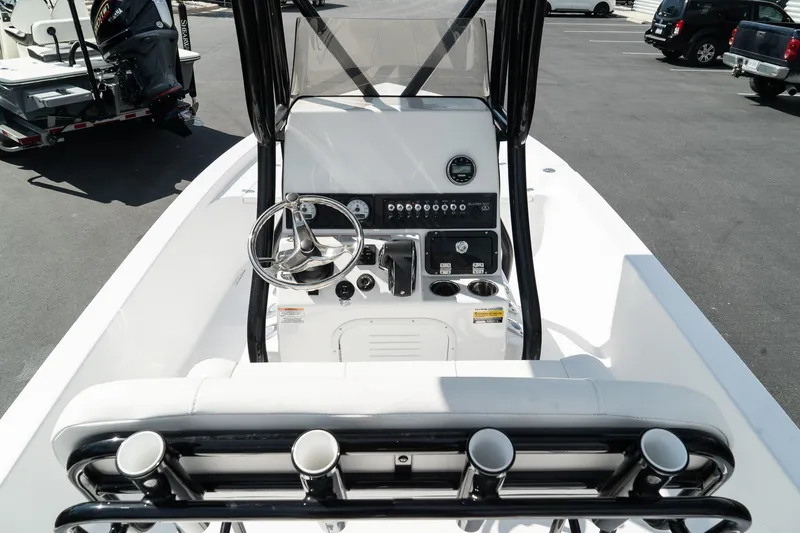 Slide: The Image of 2025 Blazer 2220 Fisherman boat console and steering wheel. - 16