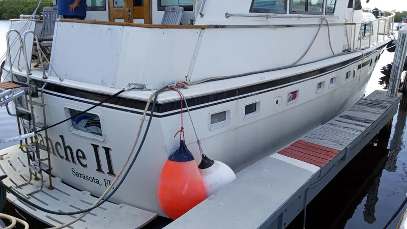 Slide: The Image of 1986 Hatteras 53 Extended Deckhouse Motor Yacht docked in Sarasota, FL. - 20