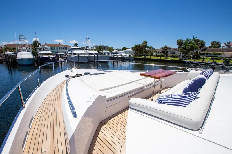 Slide: The Image of Luxurious 2011 Princess 85 Motor Yacht with spacious deck and elegant seating area. - 27