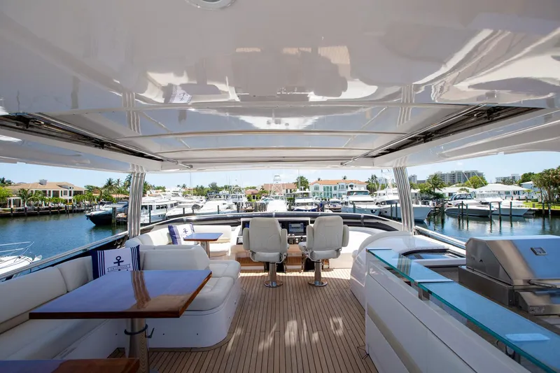 Slide: The Image of Luxurious 2011 Princess 85 Motor Yacht interior with marina view. - 38