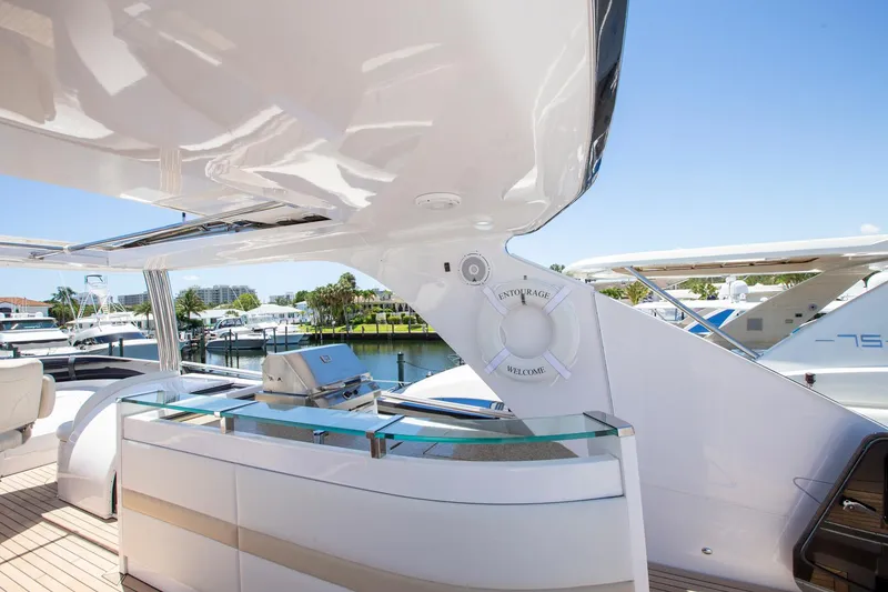 Slide: The Image of Luxurious 2011 Princess 85 Motor Yacht with sleek outdoor kitchen area. - 40