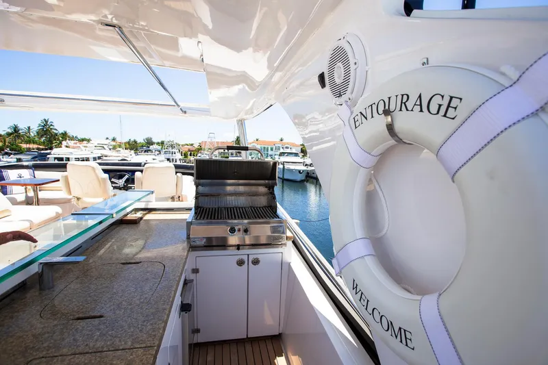 Slide: The Image of Luxury yacht deck with grill and life preserver, Princess 85 Motor Yacht, 2011 model. - 43