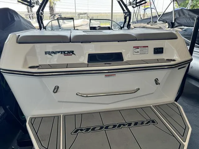 Slide: The Image of 2024 Moomba Max boat rear view with Raptor engine. - 4