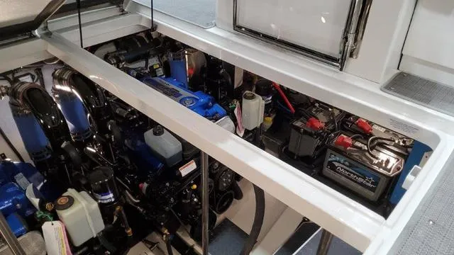 Slide: The Image of Engine compartment of a 2022 Formula 380 Super Sport Crossover boat. - 31
