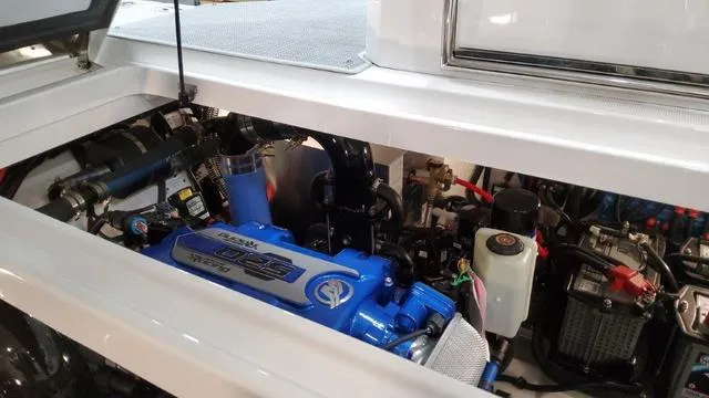 Slide: The Image of Engine compartment of a 2022 Formula 380 Super Sport Crossover boat. - 36