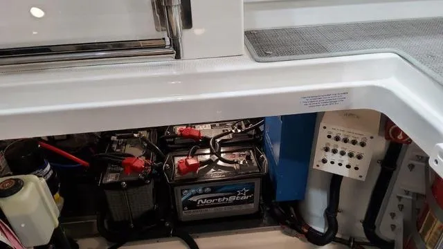 Slide: The Image of Battery compartment of a 2022 Formula 380 Super Sport Crossover boat. - 37