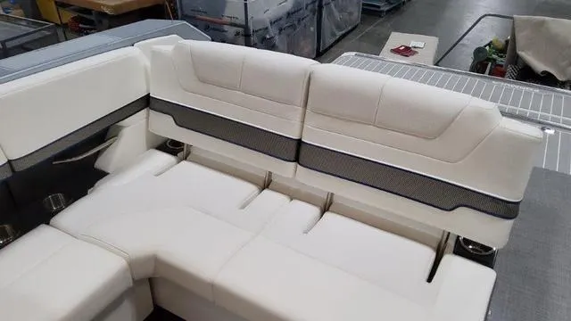 Slide: The Image of 2022 Formula 380 Super Sport Crossover luxurious white seating area. - 39