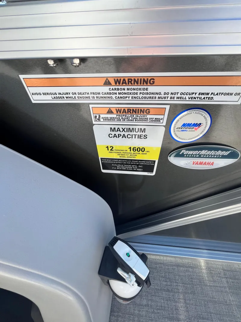 Slide: The Image of 2024 Avalon LSZ Versatile Rear Bench warning labels and maximum capacity details. - 3