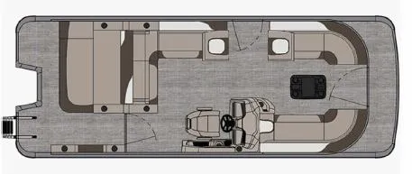 Slide: The Image of 2024 Avalon LSZ 2385 Versatile Rear Bench boat layout. - 2