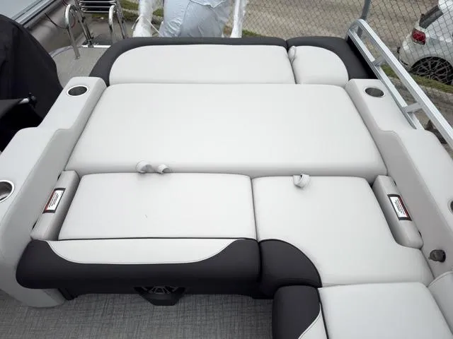 Slide: The Image of 2024 Avalon LSZ 2385 Versatile Rear Bench, luxury boat seating area. - 4