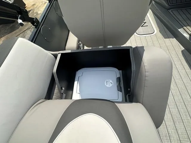 Slide: The Image of 2024 Avalon Catalina 25' Quad Lounger with under-seat storage compartment. - 23