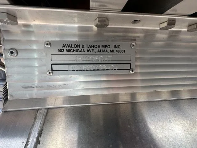 Slide: The Image of 2024 Avalon Catalina 25' Quad Lounger manufacturer plate, Avalon & Tahoe MFG, Inc. - 48