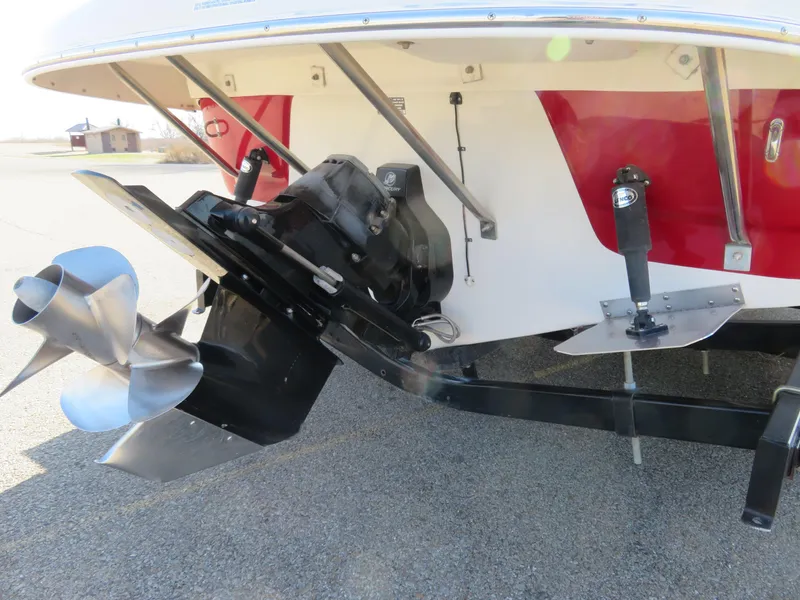 Slide: The Image of 2012 Crownline 275 SS boat stern with propeller and outdrive. - 5