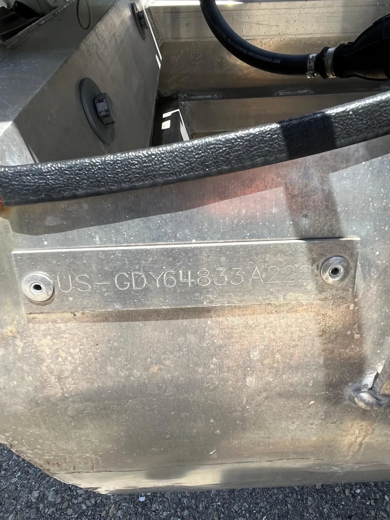 Slide: The Image of 2022 Godfrey SWEETWATER 2486 SFL boat hull identification number (HIN) plate. - 22