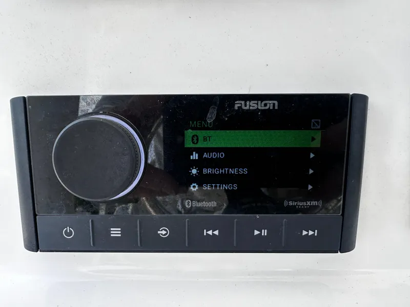 Slide: The Image of Fusion audio control panel on 2022 Sea Fox 249 Avenger boat. - 16