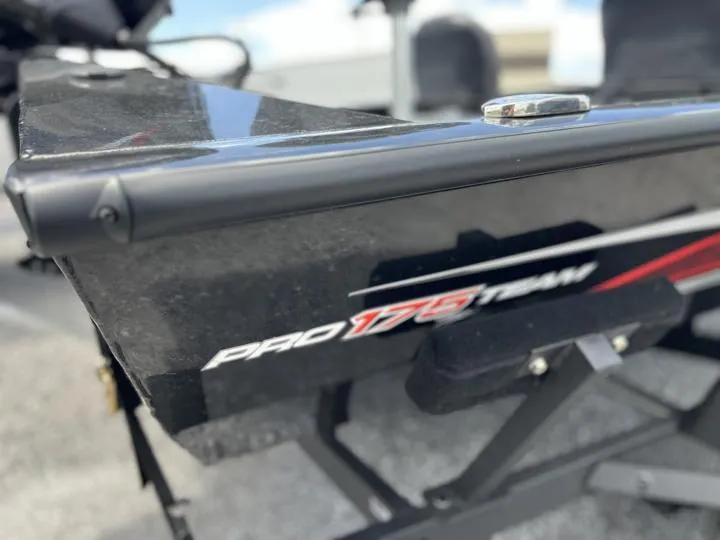 Slide: The Image of 2024 Tracker Pro Team 175 TF boat, close-up of the rear section. - 8