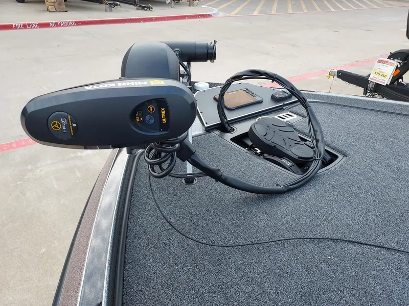 Slide: The Image of 2023 Ranger Z521R boat with trolling motor on deck. - 4