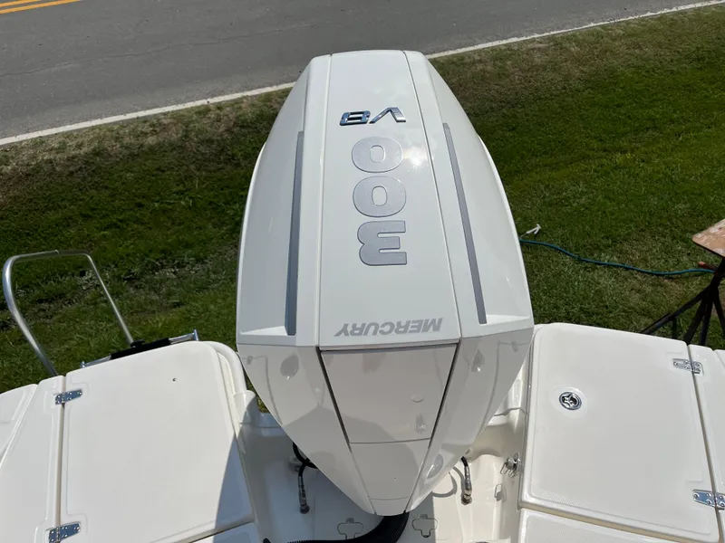 Slide: The Image of 2024 Boston Whaler 250 Dauntless with Mercury 300 V8 outboard engine. - 25
