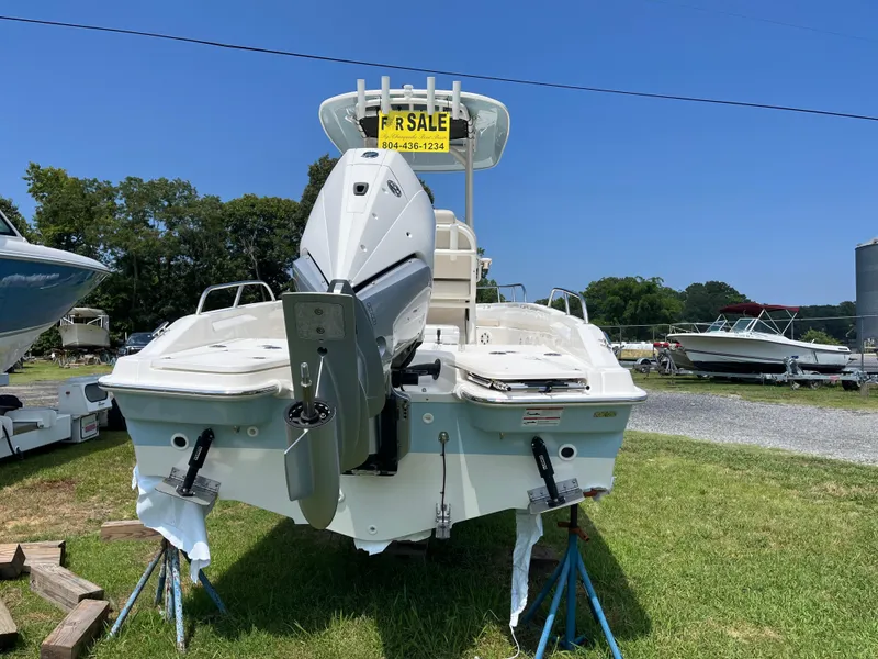 Slide: The Image of 2024 Boston Whaler 250 Dauntless boat for sale, rear view on display. - 28