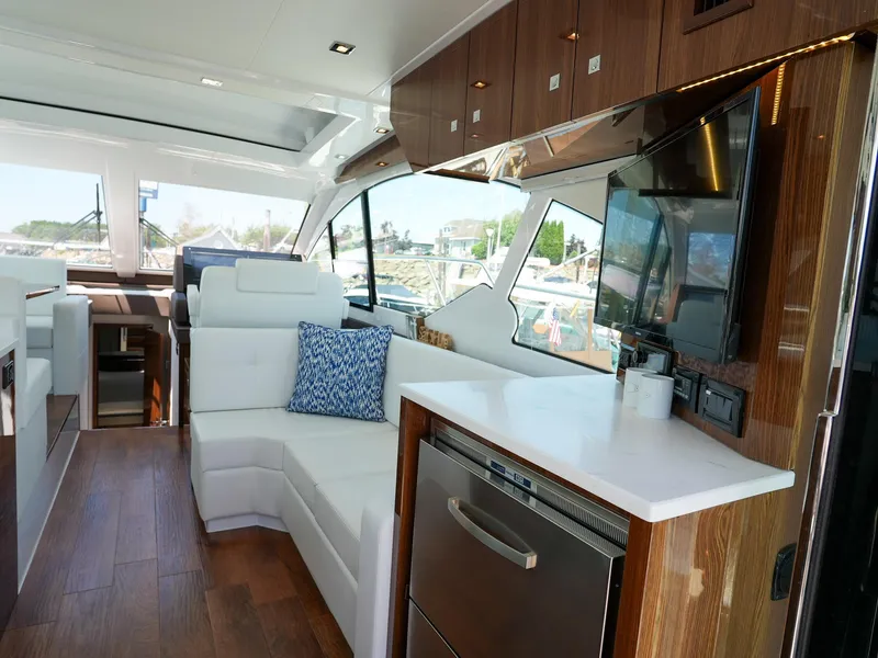 Slide: The Image of Luxurious interior of 2021 Cruisers Yachts 50 Cantius with modern amenities and elegant design. - 20