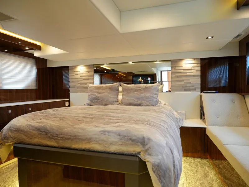 Slide: The Image of Luxurious bedroom interior of 2021 Cruisers Yachts 50 Cantius with modern decor. - 42