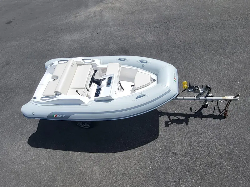 Slide: The Image of 2024 AB Inflatables ABJET 350XP inflatable boat on trailer. - 14