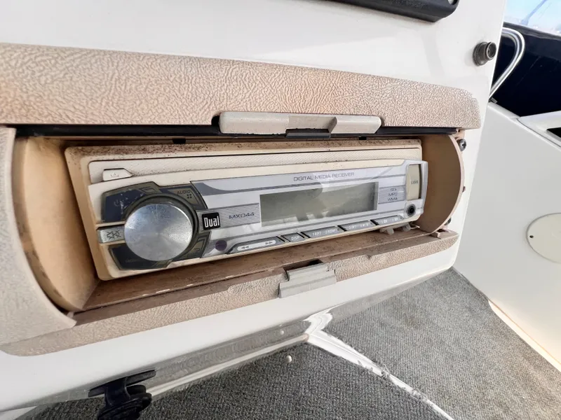 Slide: The Image of Close-up of a digital media receiver on a 2001 Silverton 352 Motor Yacht. - 44