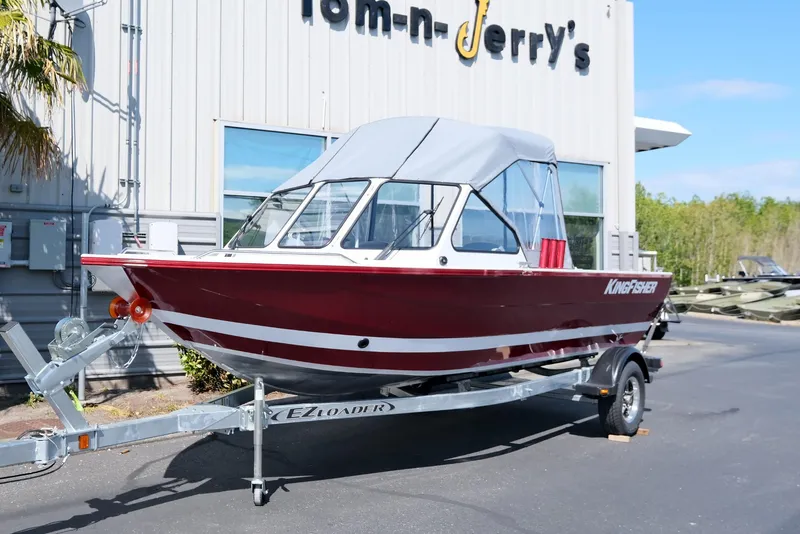 The Image of 2024 KingFisher 1825 Falcon boat on trailer outside Tom-n-Jerry's. - 1