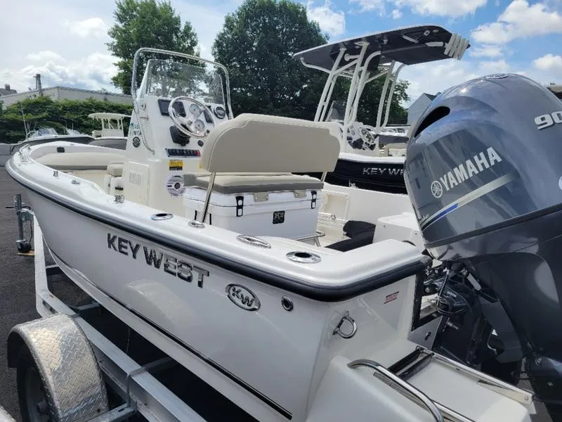 Slide: The Image of 2025 Key West 1720 CC boat with Yamaha engine on trailer. - 6