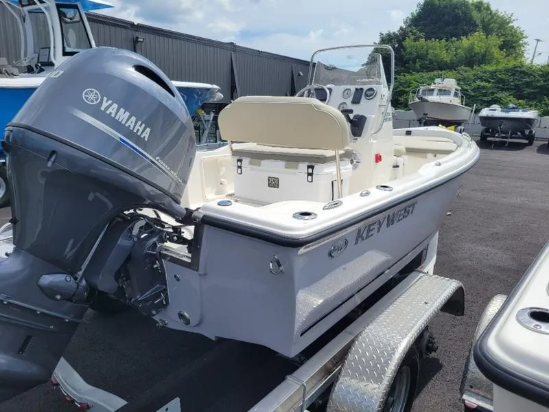 Slide: The Image of 2025 Key West 1720 CC boat with Yamaha engine on trailer. - 6