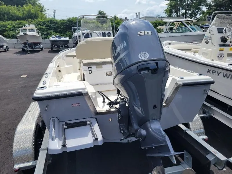 Slide: The Image of 2025 Key West 1720 CC boat with Yamaha 90 engine on trailer. - 7