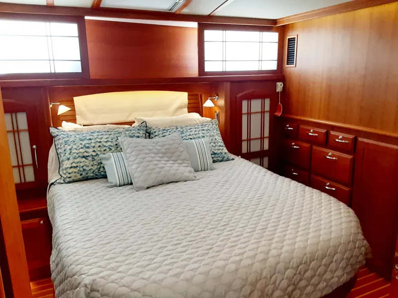 Slide: The Image of Luxurious bedroom interior of 2016 Sabre 48 Salon Express yacht. - 23