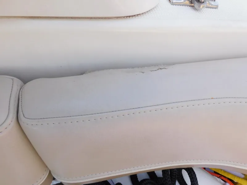 Slide: The Image of 2015 Formula Bowrider 290 seat with slight wear and visible stitching. - 28