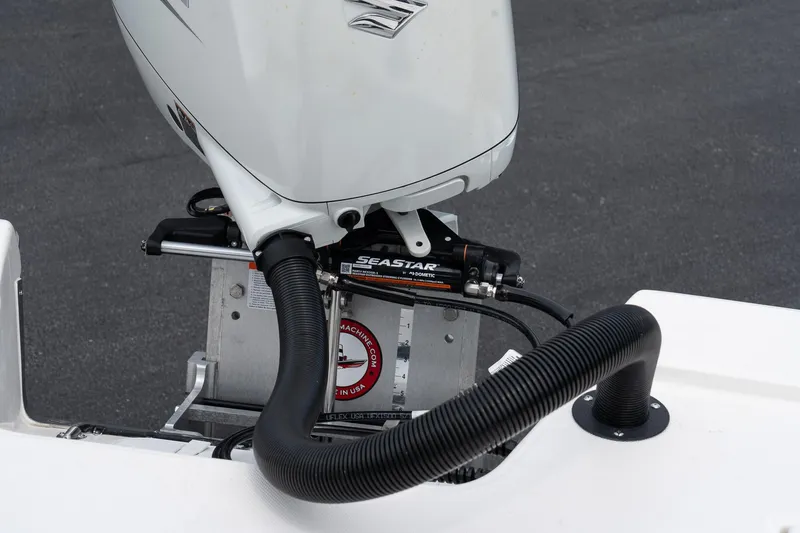 Slide: The Image of 2024 Sea Born FX24 Bay boat engine and steering system. - 26